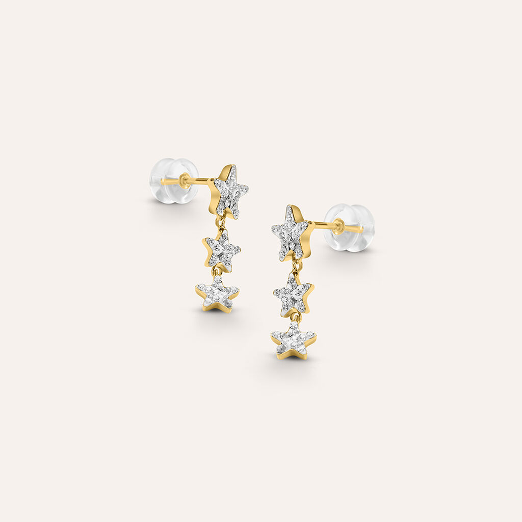 Orecchini Pendenti Christelle Oro Giallo Cristallo