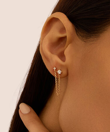 Mono Orecchino Lobo Punto Luce Golden Dreams Placcato Oro Giallo Cubic Zirconia
