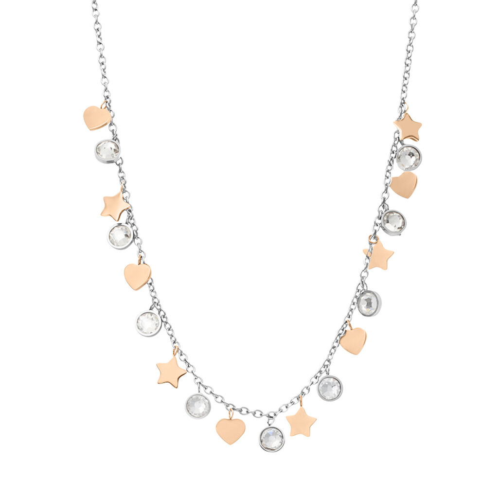 Collana Lady Chic Acciaio Bicolore Bianco / Rosa Cristallo - Collane Donna | Stroili