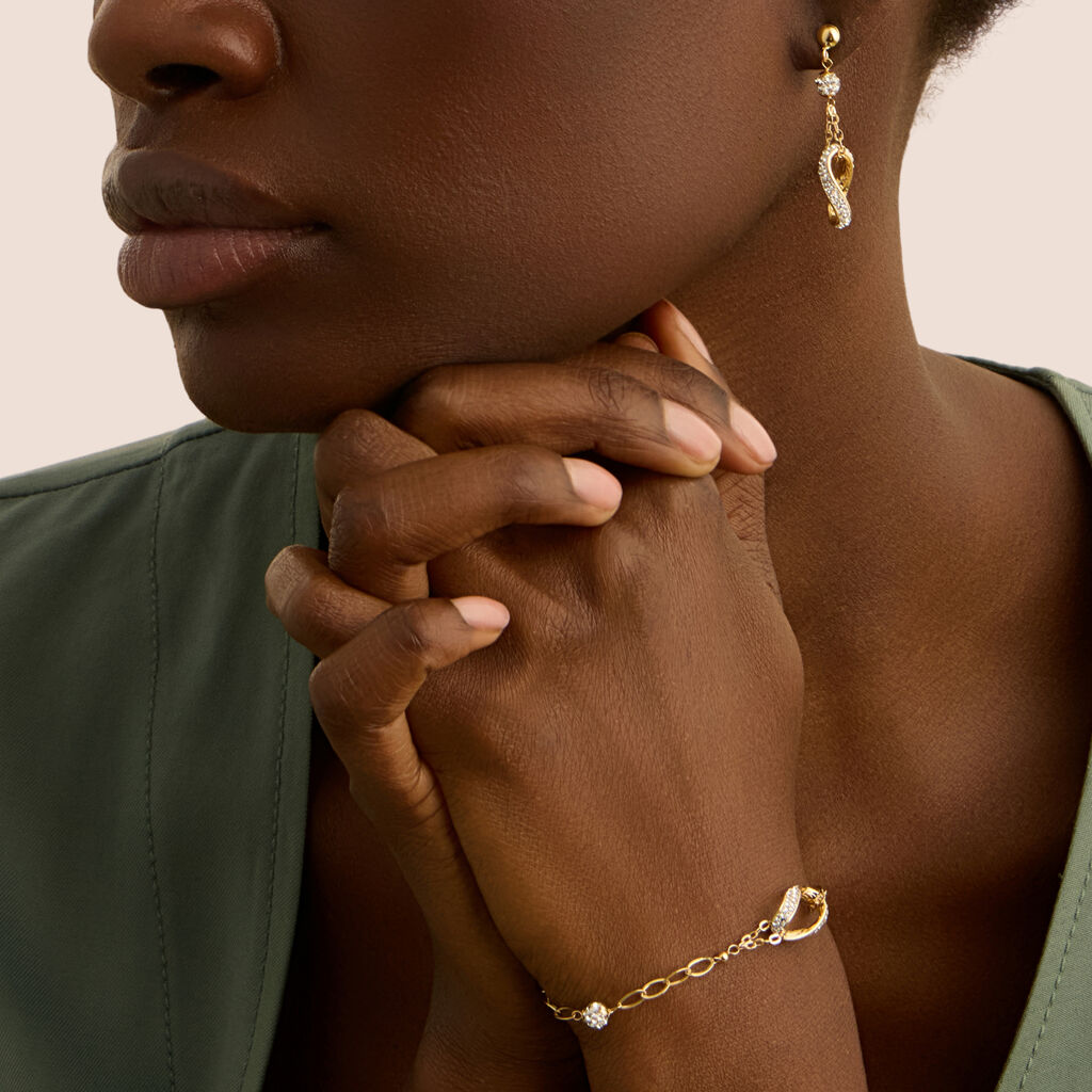 Orecchini Pendenti Crystal Gold Oro Giallo Cristallo - Orecchini Pendenti Donna | Stroili