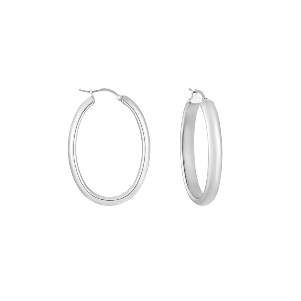 Orecchini a cerchio Lady Code Acciaio Ovale