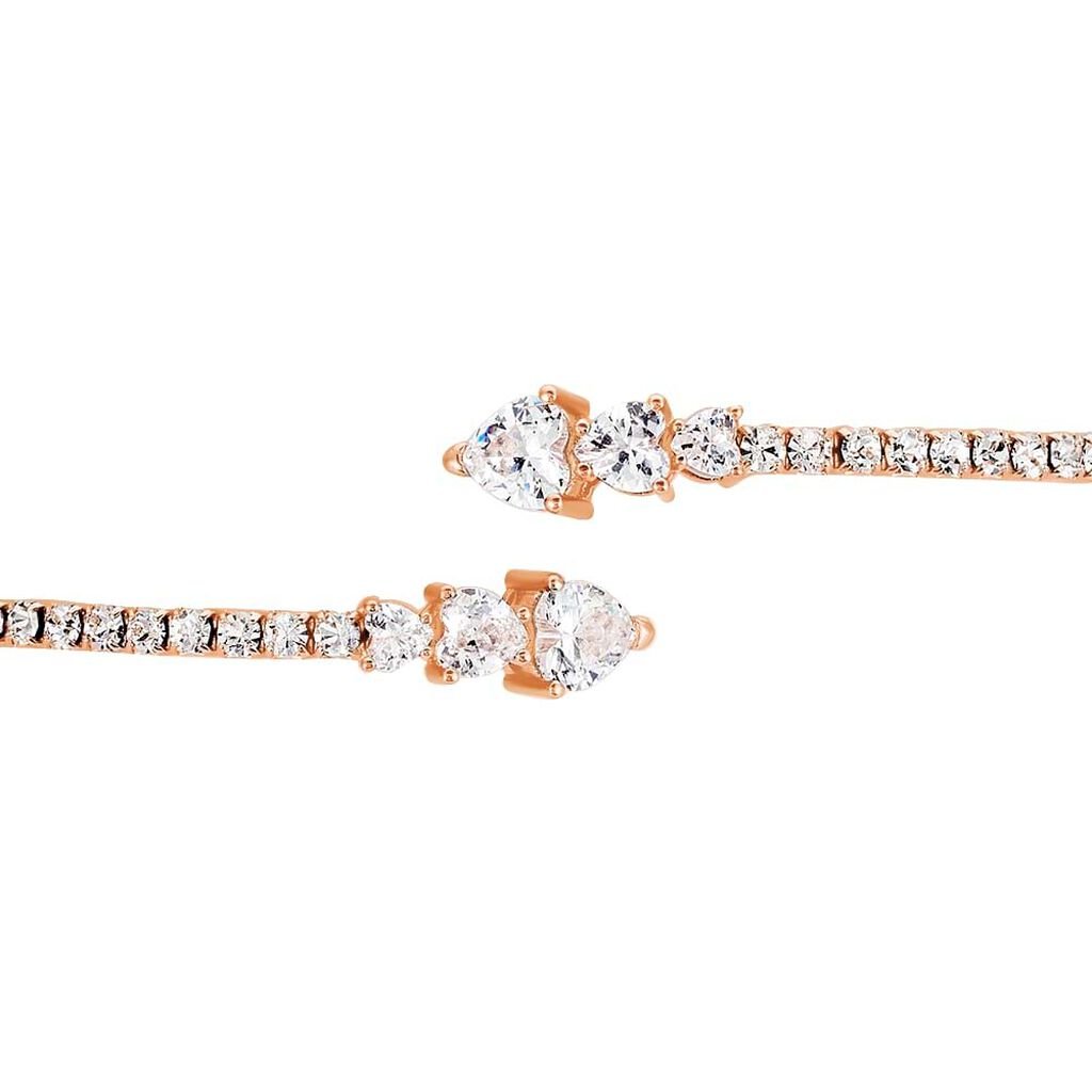 Bangle in metallo rosato e strass - Bracciali Donna | Stroili