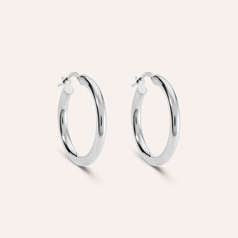 Orecchini A Cerchio Toujours Oro Bianco - Orecchini a Cerchio Donna | Stroili