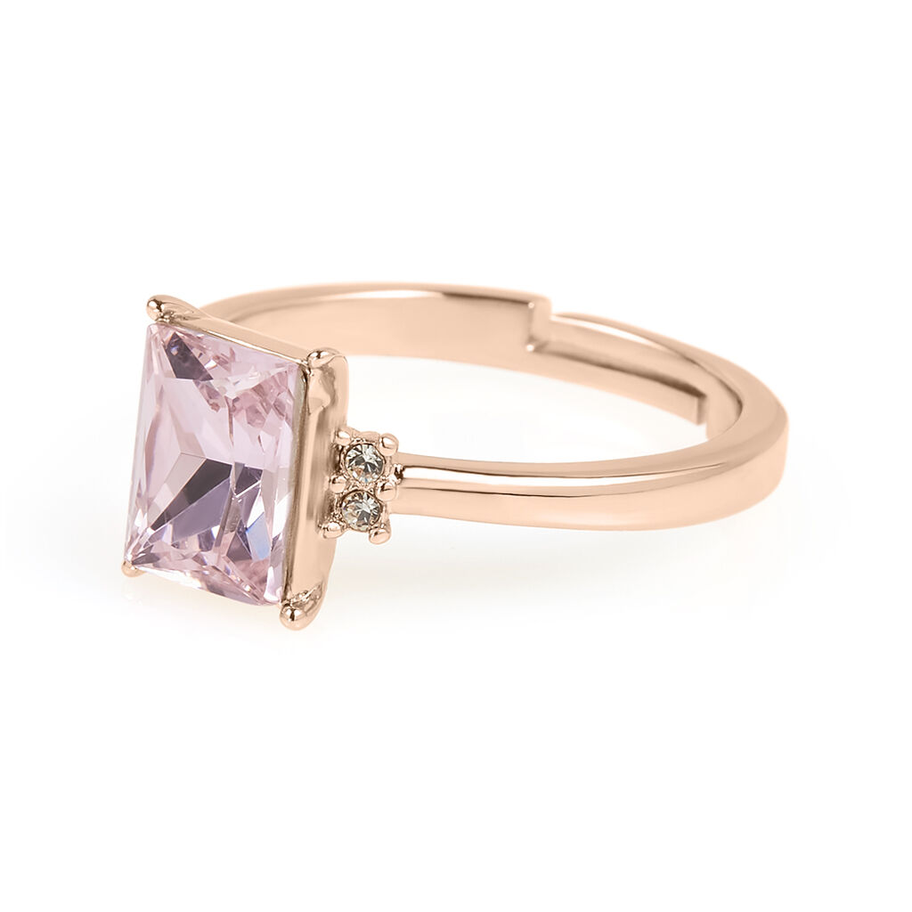 Anello Solitario Violet Ottone Rosa Cristallo - Anelli con Pietre Donna | Stroili