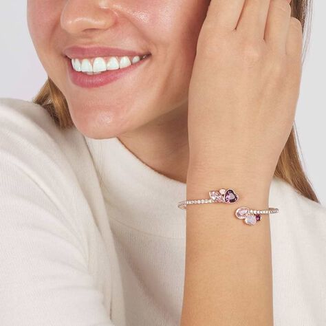 Bangle Violet Ottone Rosa Cristallo - Bracciali Rigidi Donna | Stroili