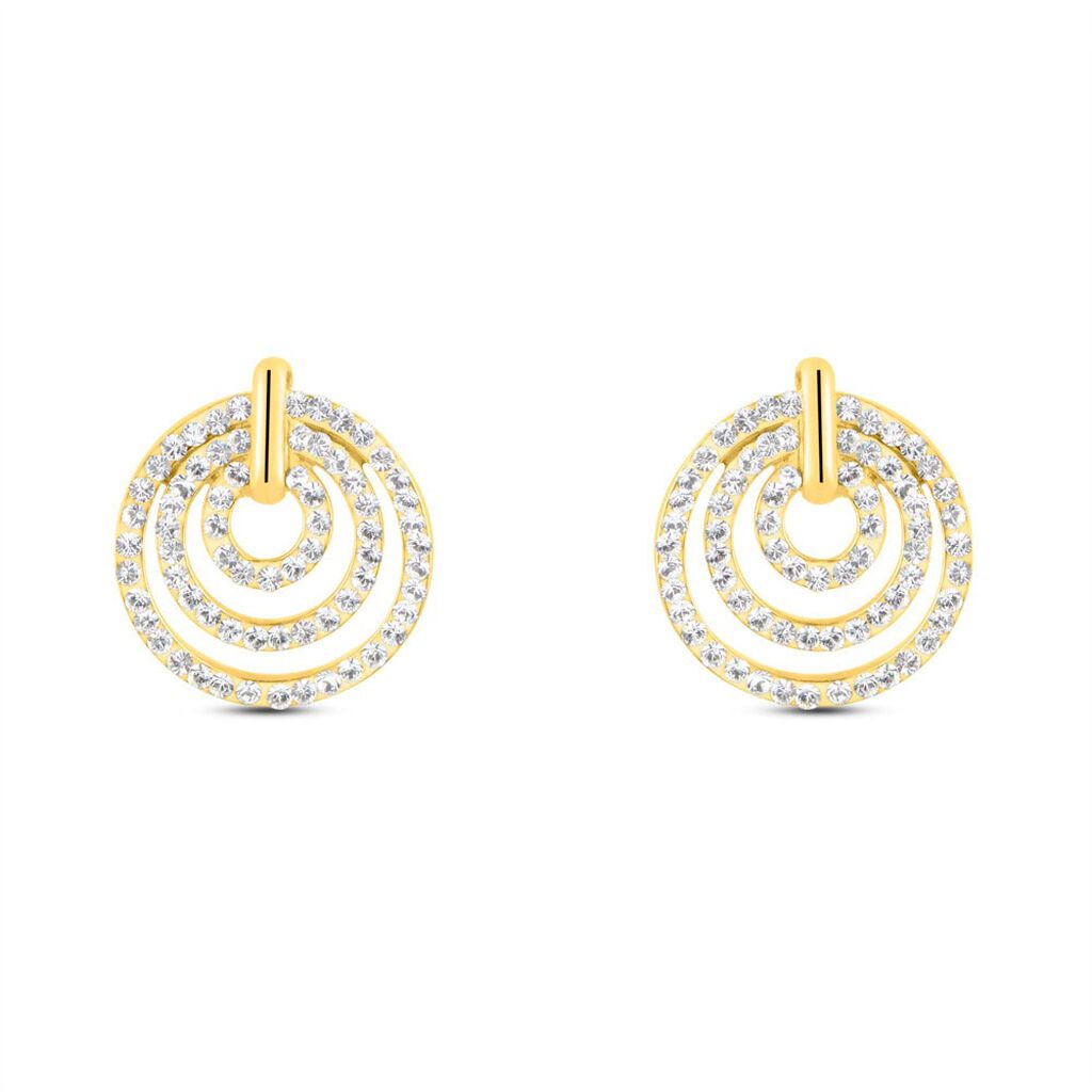 Orecchini Lobo Crystal Gold Oro Giallo Cristallo - Orecchini a Lobo Donna | Stroili