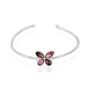 Bangle farfalla in metallo rodiato e pietre colore rosa