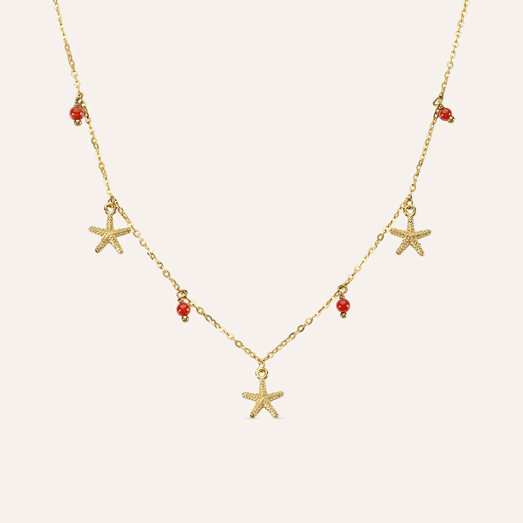 Collana Beverly Oro Giallo Corallo