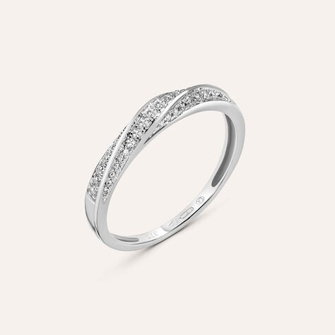 Anello Fascia Claire Oro Bianco Cubic Zirconia - Anelli con Pietre Donna | Stroili