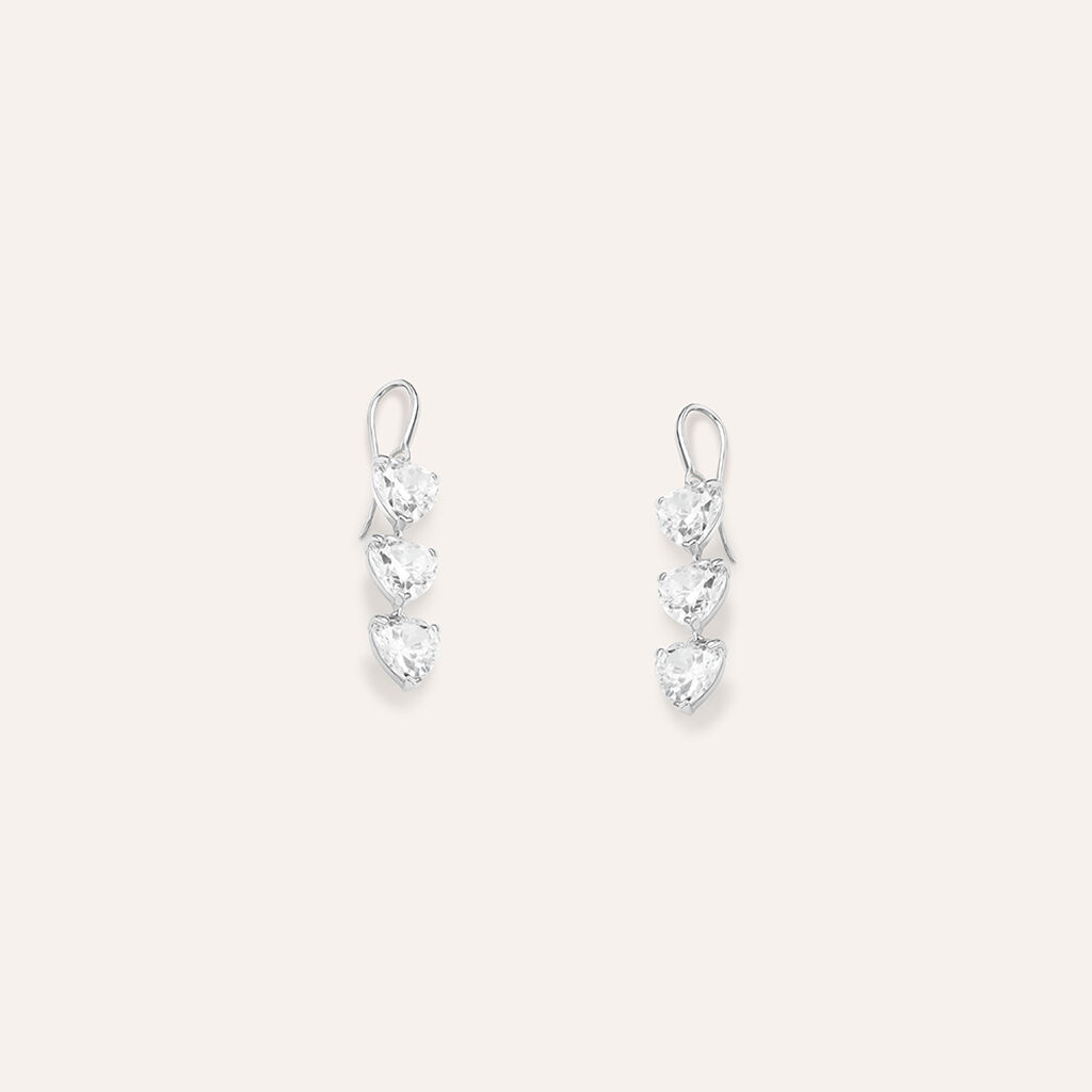 Orecchini Pendenti Claire Oro Bianco Cubic Zirconia