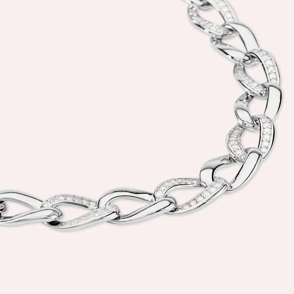 Bracciale Catena Silver Shine Argento Rodiato Cubic Zirconia