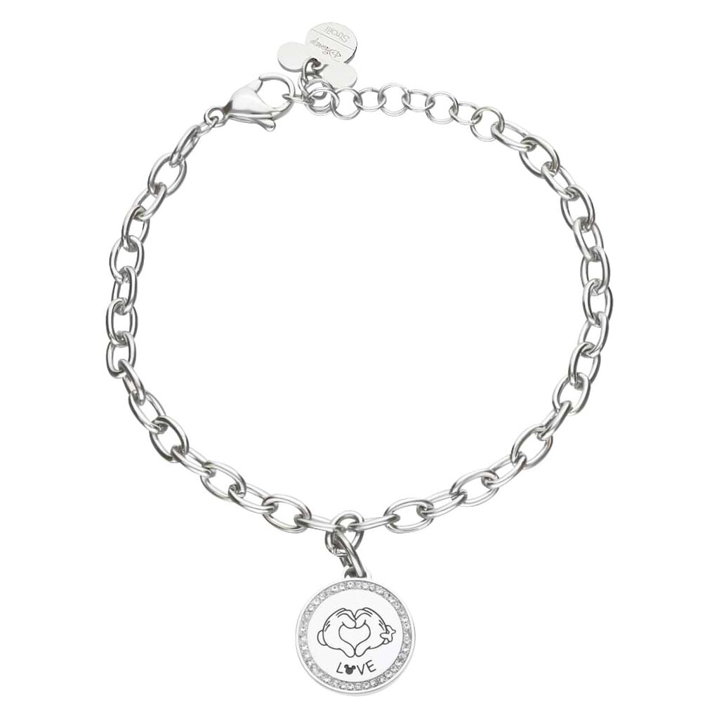 Bracciale Lady Message Acciaio Disney e Cristalli