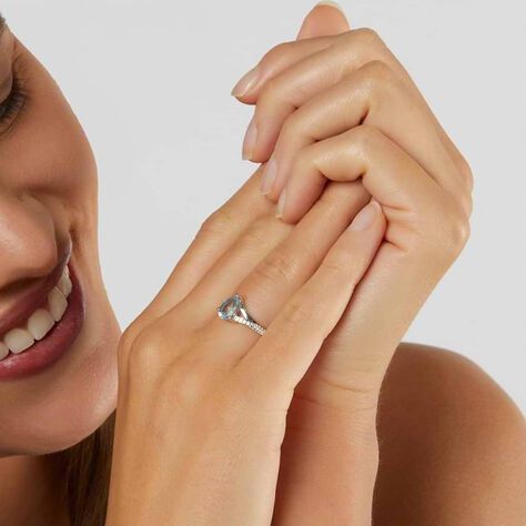 Anello Solitario Amélie Oro Bianco Topazio Cubic Zirconia - Anelli con Pietre Donna | Stroili