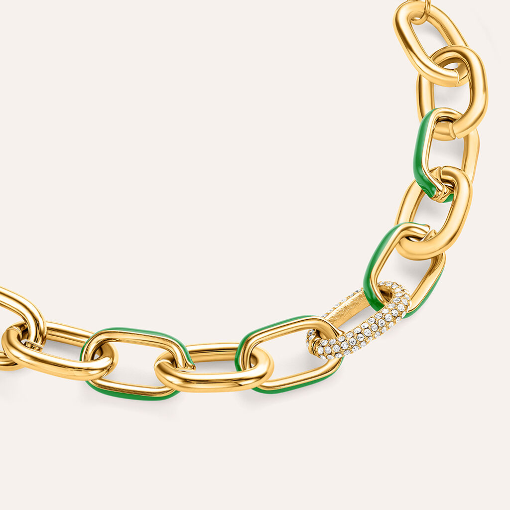 Bracciale Catena Lady Sweet Acciaio Dorato Cristallo - Bracciali Donna | Stroili