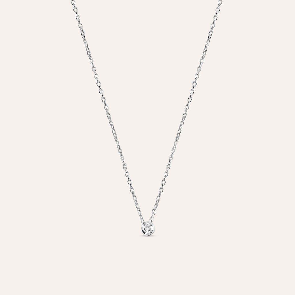 Collana Punto Luce Grace Oro Bianco Diamante