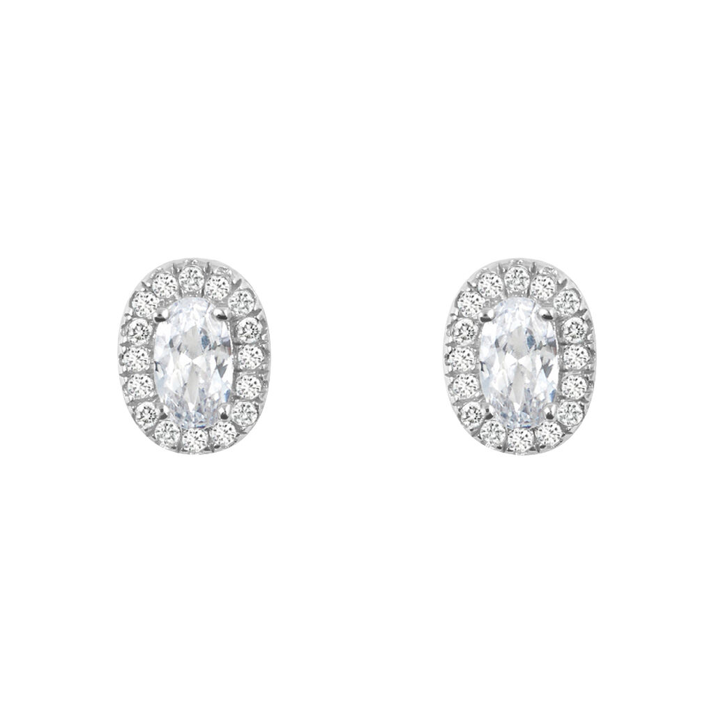 Orecchini Lobo Punto Luce Silver Elegance Argento Rodiato Cubic Zirconia - Orecchini a Lobo Donna | Stroili