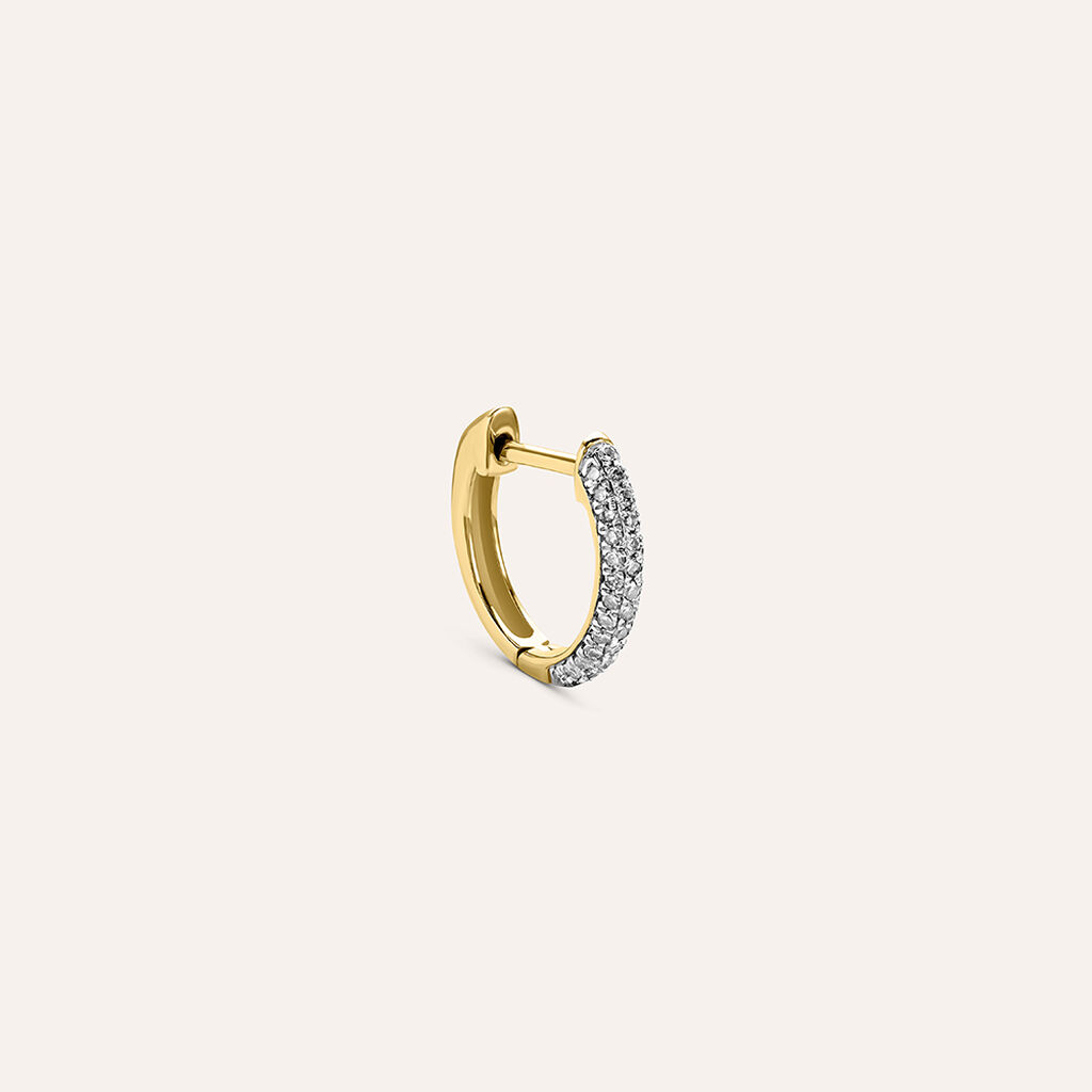ORECCHINO IN ARGENTO A CERCHIO CON ZIRCONI - Macedonia Jewels Piercing