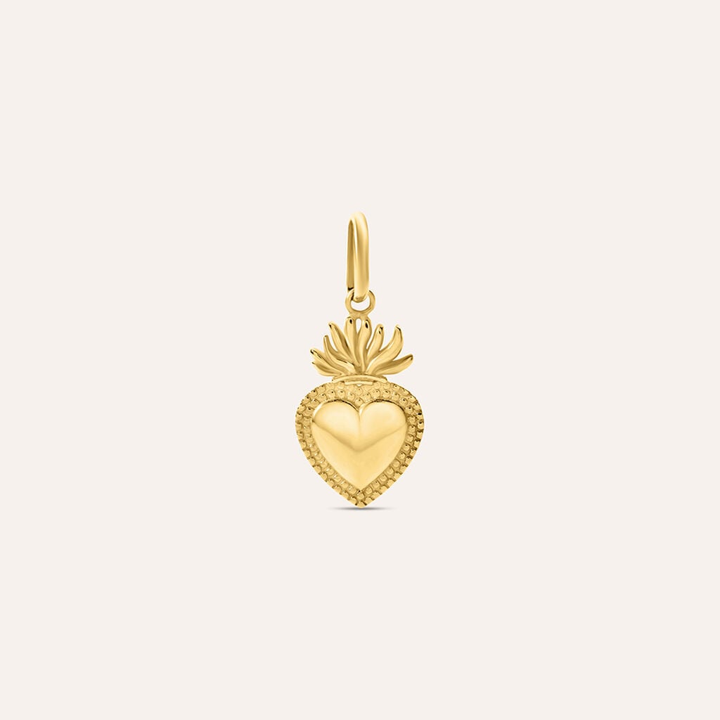 Pendente Sacro Cuore Po&egrave;me Oro Giallo