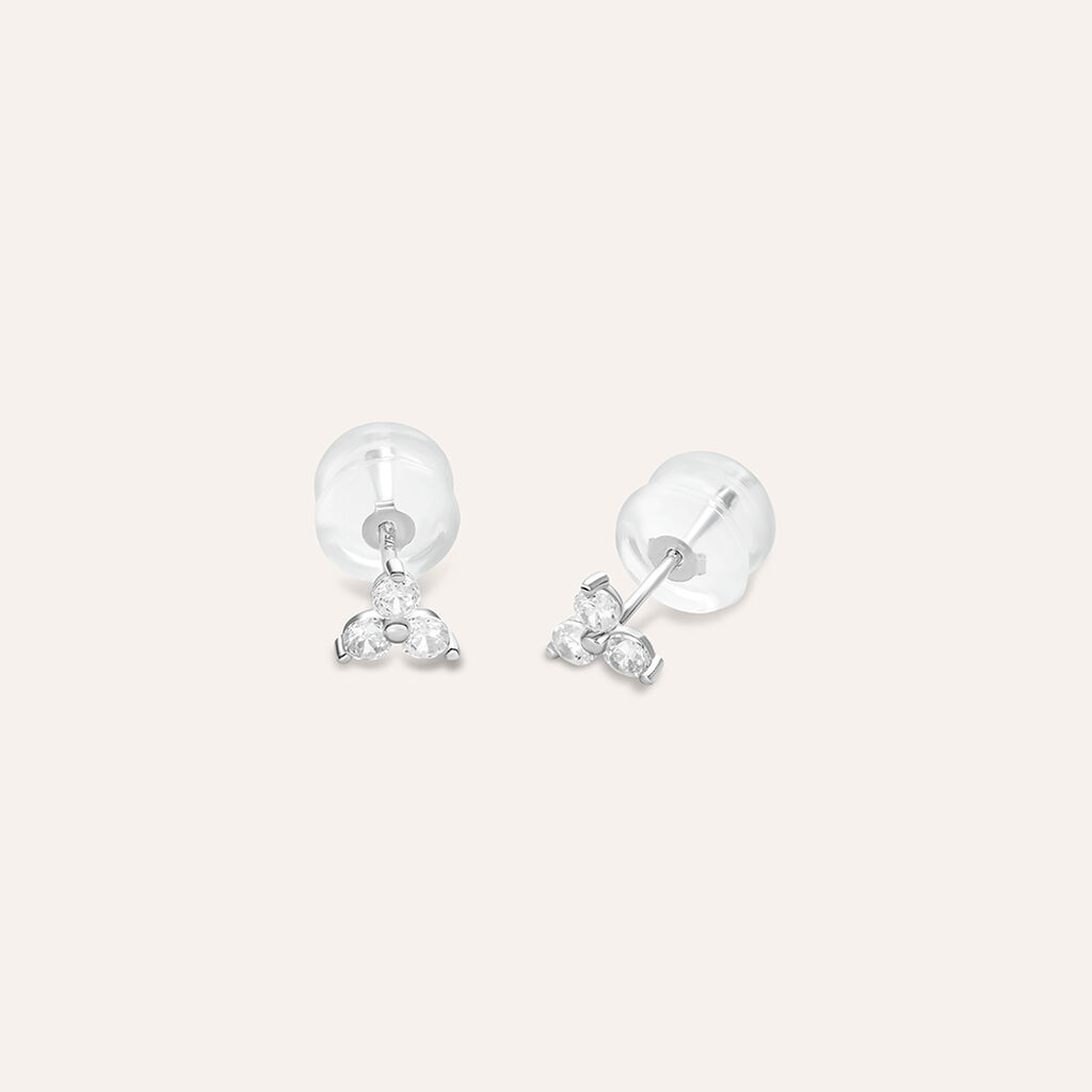 Orecchini Lobo Bon Ton Oro Bianco Cubic Zirconia - Orecchini a Lobo Donna | Stroili