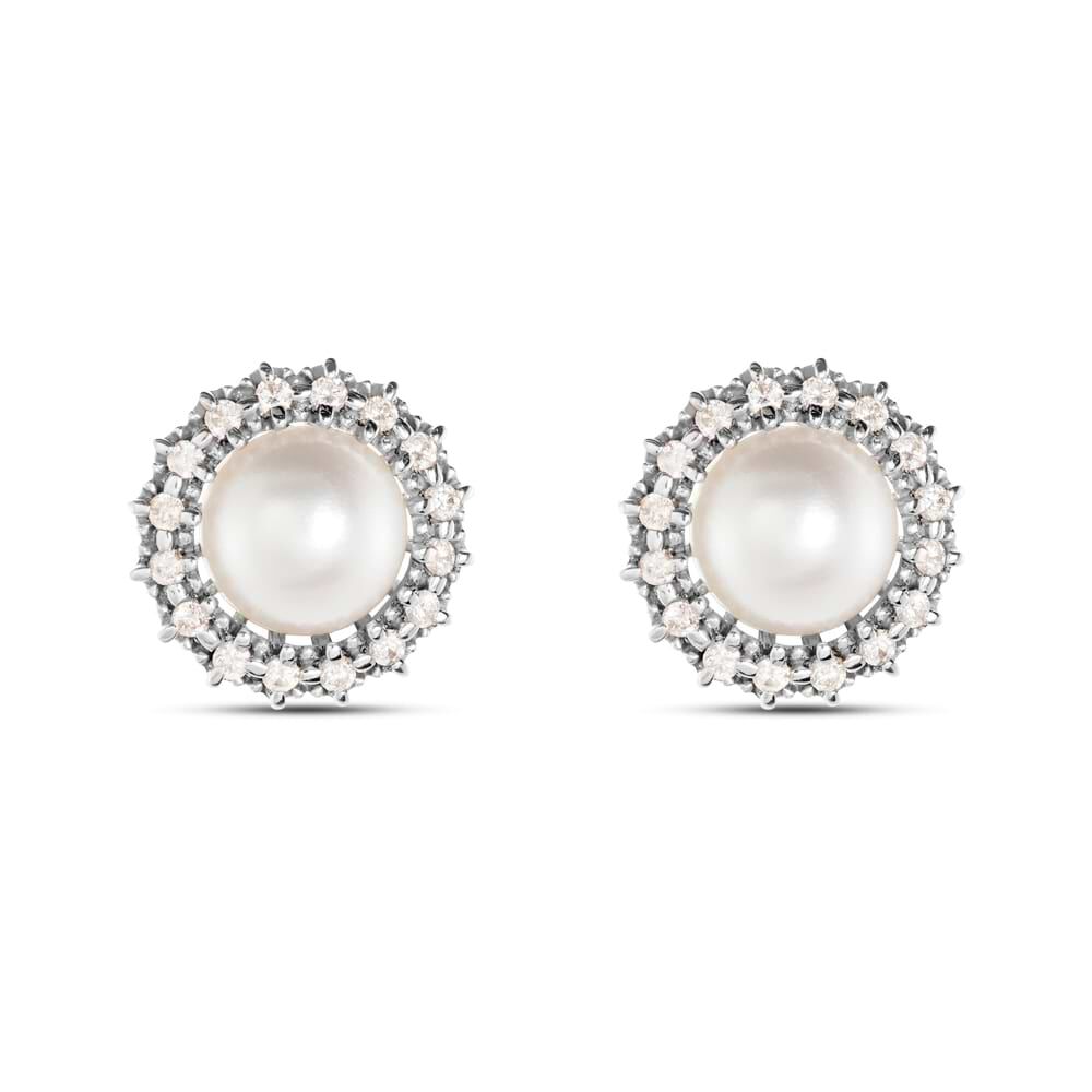 Orecchini Lobo Gold Pearls Oro Bianco Perla D Acqua Dolce Diamante 1664975 Stroili
