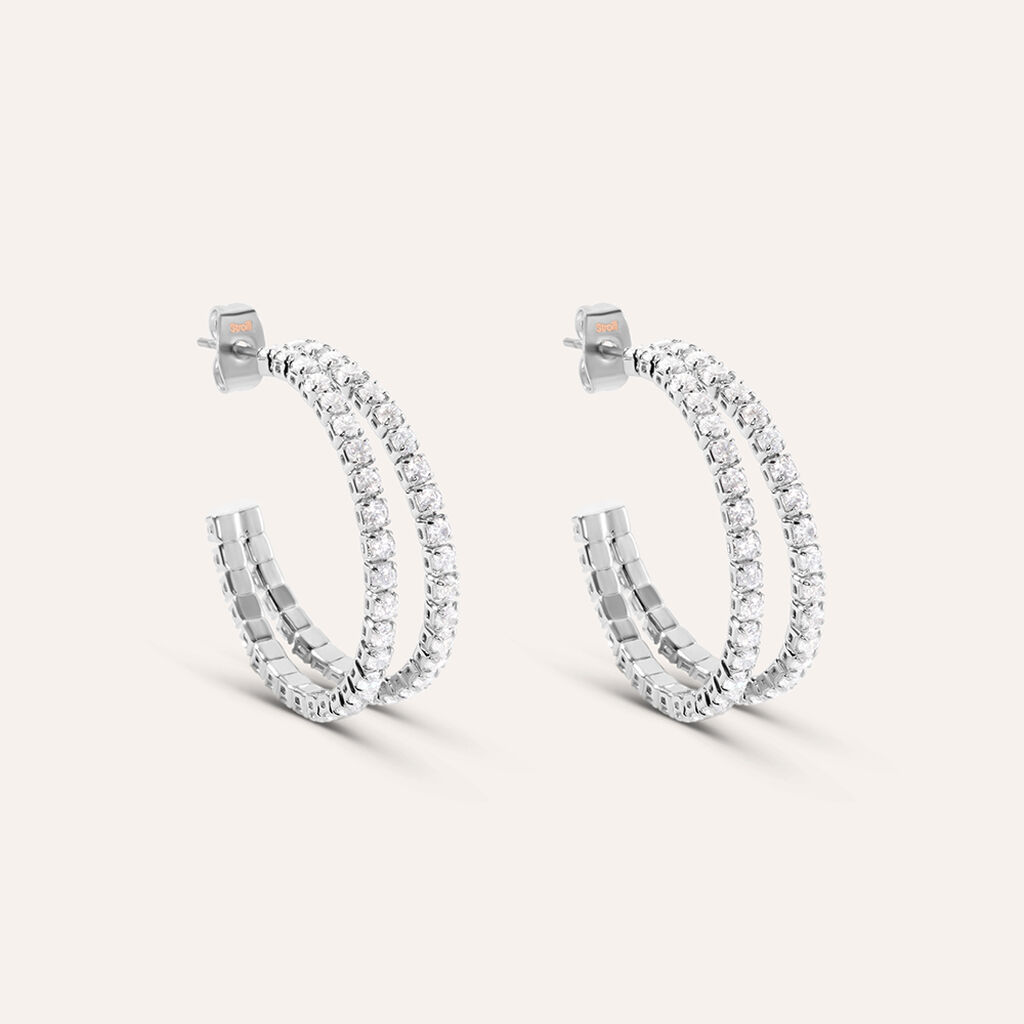 Orecchini A Cerchio Romantic Shine Metallo Cristallo