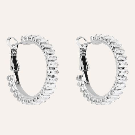 Orecchini A Cerchio Romantic Shine Metallo Cristallo - Orecchini a Cerchio Donna | Stroili