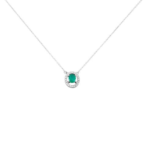 Collana Punto Luce Elizabeth Crown Oro Bianco Smeraldo Diamante - Collane Punto Luce Donna | Stroili