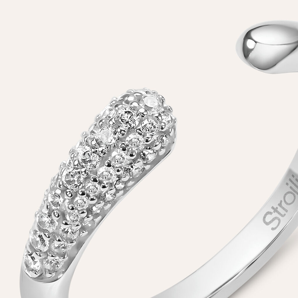 Anello Contrarie Silver Shine Argento Rodiato Cubic Zirconia - Anelli con Pietre Donna | Stroili