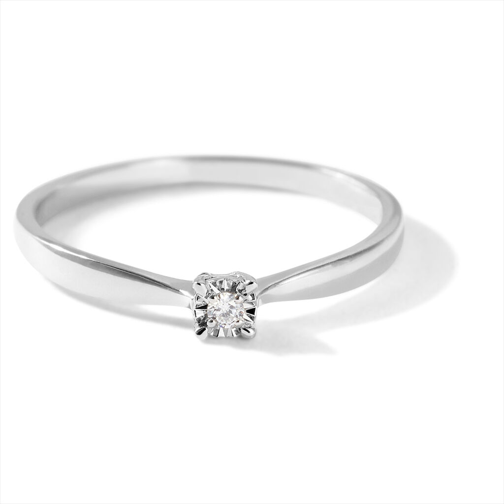 Anello Solitario Diamotion Oro Bianco Diamante