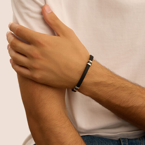 Bracciale Man Code Acciaio Bicolore Bianco / Nero - Bracciali Uomo | Stroili