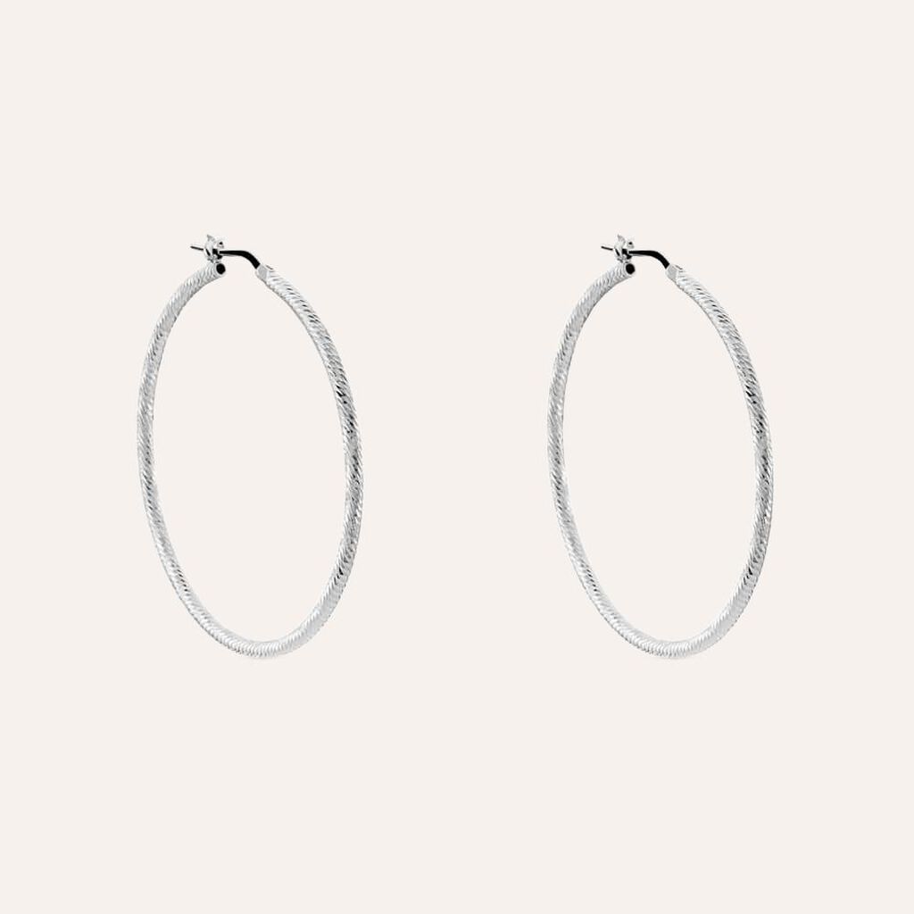 Orecchini A Cerchio Silver Collection Argento Rodiato