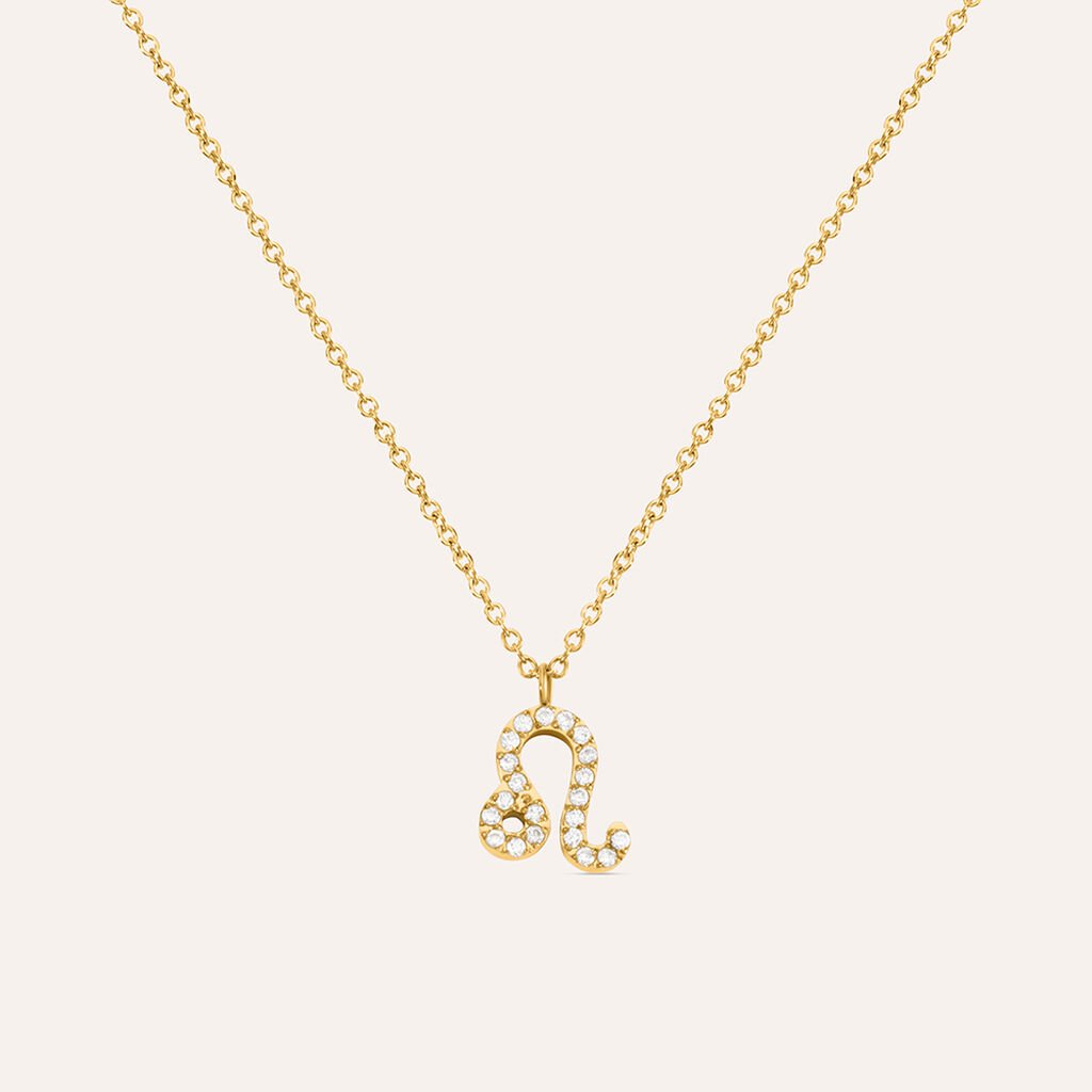 Collana Radiance Acciaio Dorato Cubic Zirconia