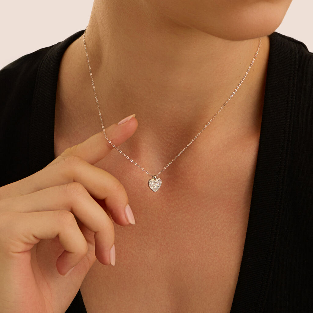 Collana Christelle Oro Bianco Cristallo