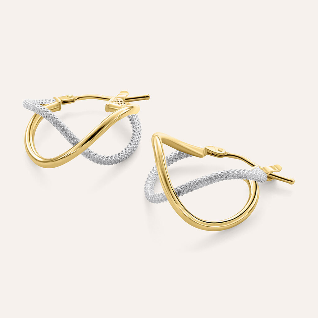 Orecchini A Cerchio Gold Essence Oro Bicolore