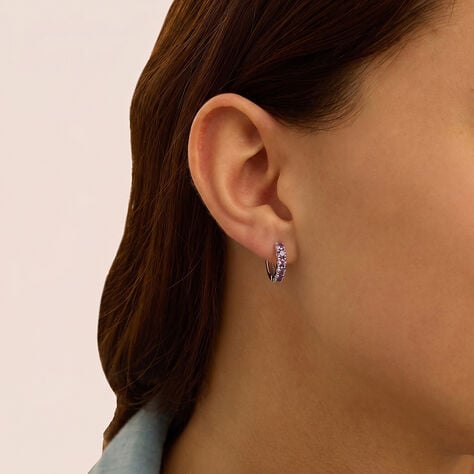 Orecchini A Cerchio Toujours Oro Bianco Cubic Zirconia - Orecchini a Cerchio Donna | Stroili