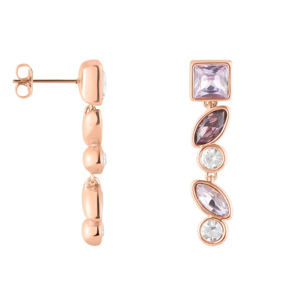 Orecchini Pendenti Violet Ottone Rosa Cristallo - Orecchini Pendenti Donna | Stroili