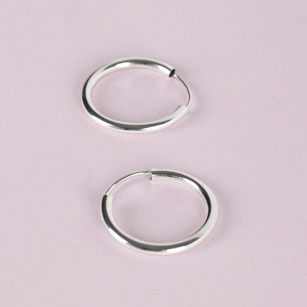Orecchini A Cerchio Toujours Oro Bianco - Orecchini a Cerchio Donna | Stroili