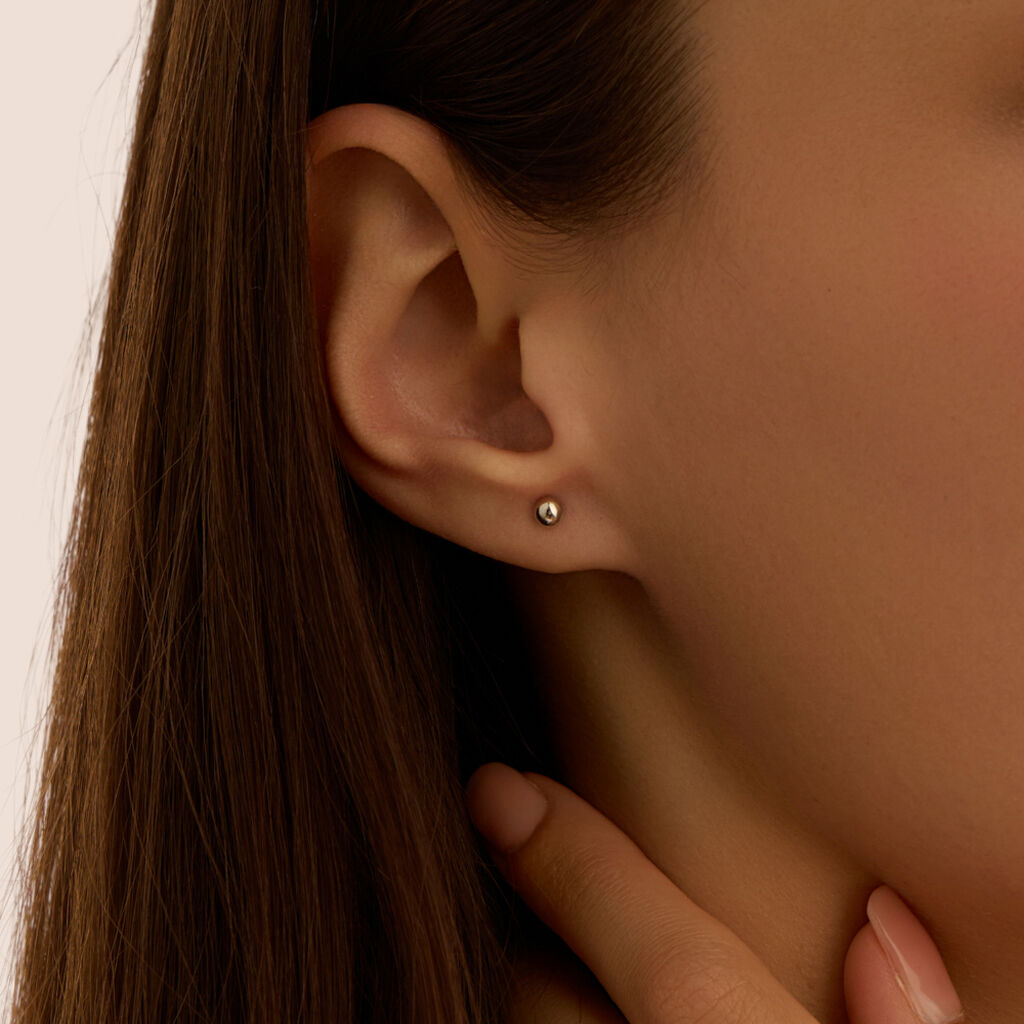 Orecchini Lobo Bon Ton Oro Bianco