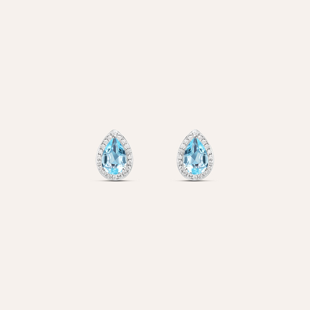 Orecchini Lobo Punto Luce Amélie Oro Bianco Topazio Cubic Zirconia - Orecchini a Lobo Donna | Stroili