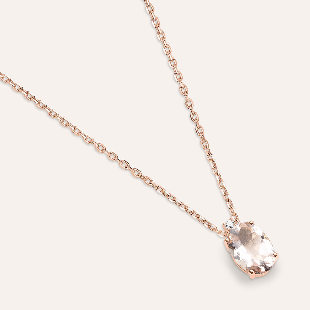 Collana Punto Luce Jasmine Oro Rosa Morganite Diamante