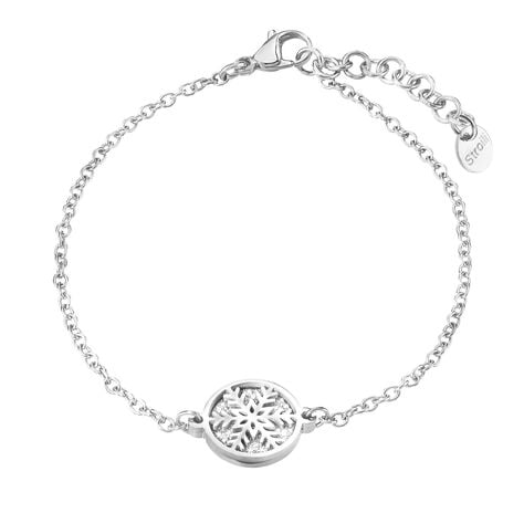Bracciale fiocco di neve in acciaio e lurex - Bracciali Donna | Stroili