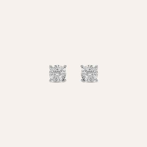 Orecchini Lobo Punto Luce Petali Oro Bianco Diamante - Orecchini a Lobo Donna | Stroili
