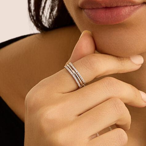 Anello Fantasia Silver Shine Argento Rodiato Cubic Zirconia - Anelli con Pietre Donna | Stroili