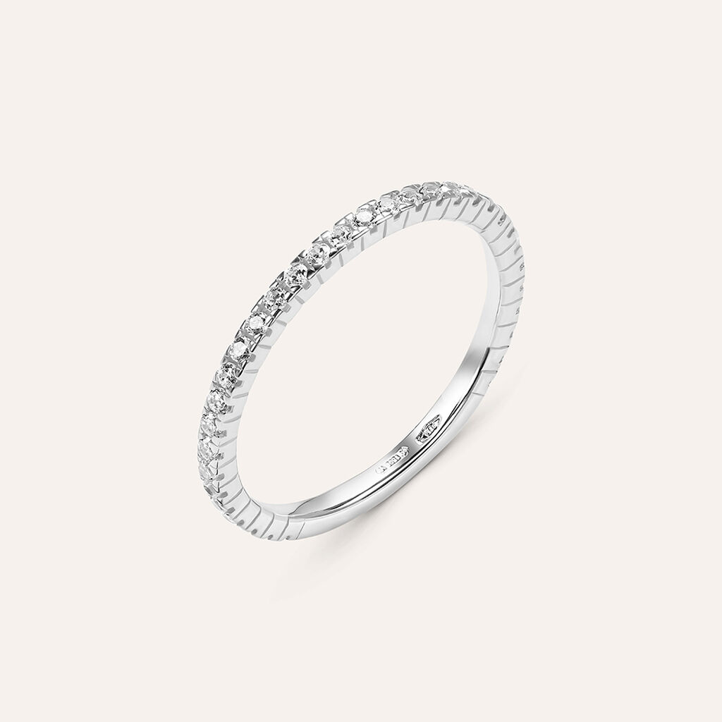 Anello Eternity Claire Oro Bianco Cubic Zirconia - Anelli Eternity Donna | Stroili