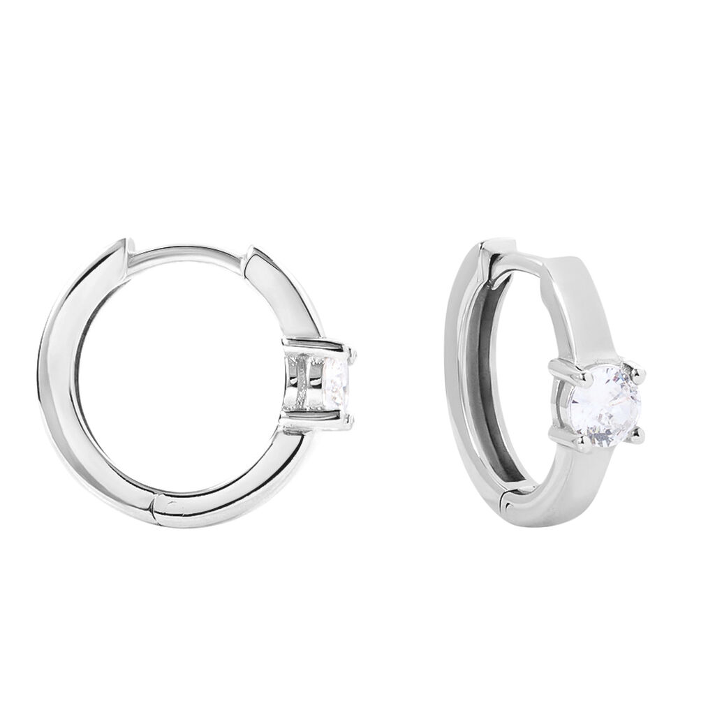 Orecchini A Cerchio Silver Elegance Argento Rodiato Cubic Zirconia - Orecchini a Cerchio Donna | Stroili