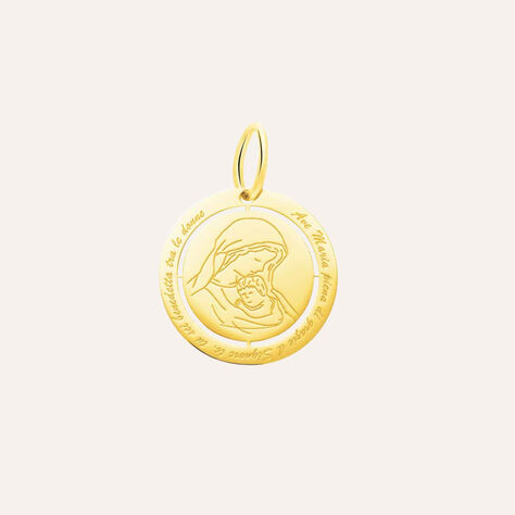 Ciondolo Vergine Maria e Ges√π con preghiera in oro giallo - Ciondoli Unisex | Stroili