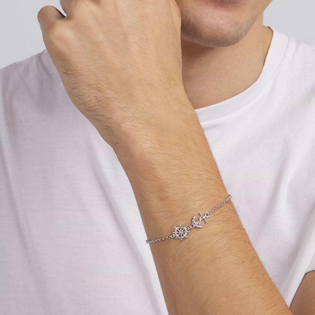 Bracciale Gentleman Argento Rodiato - Bracciali Uomo | Stroili
