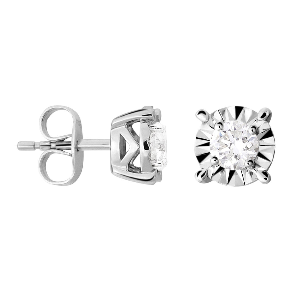 Orecchini Lobo Punto Luce Diamotion Oro Bianco Diamante - Orecchini a Lobo Donna | Stroili