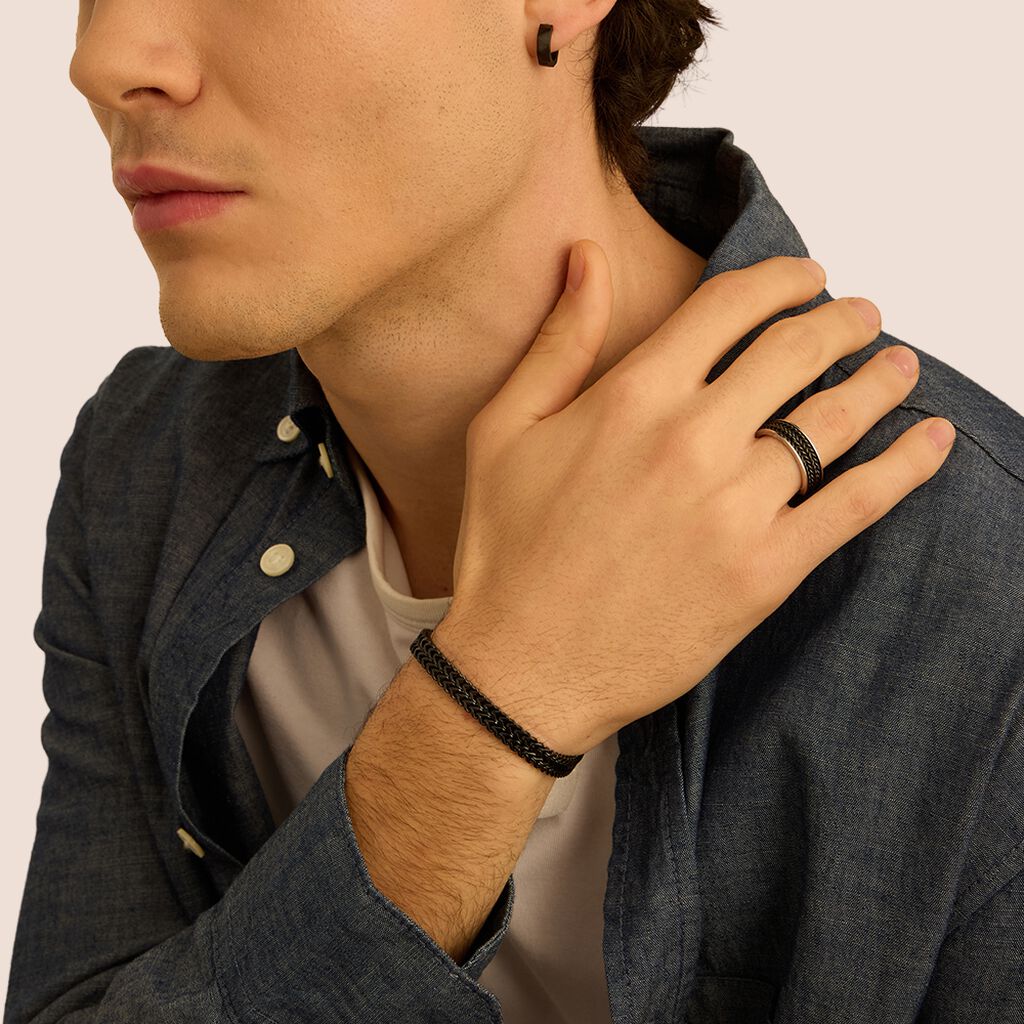 Bracciale Catena Man Code Acciaio Nero
