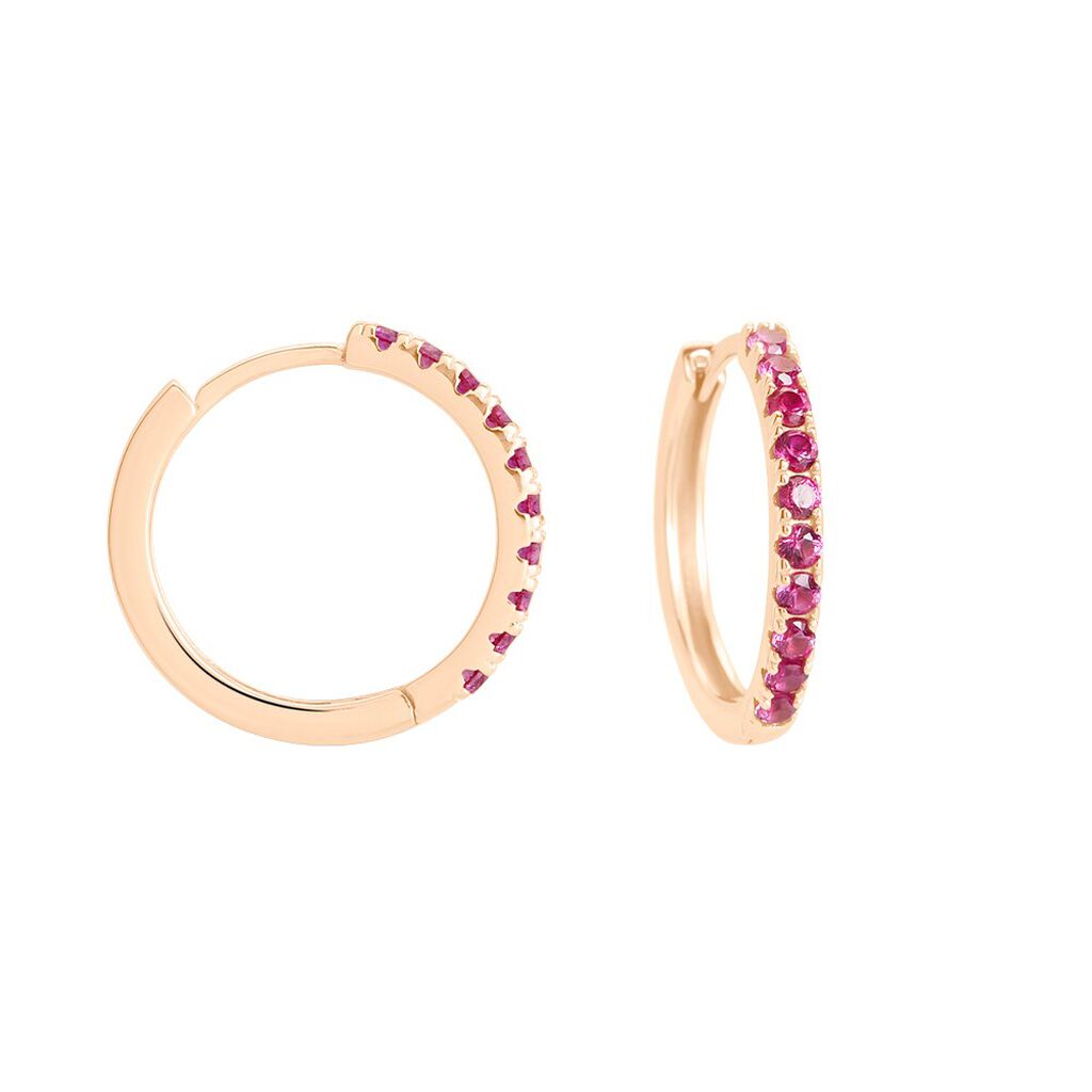 Orecchini A Cerchio Silver Rainbow Argento Rosa Cubic Zirconia